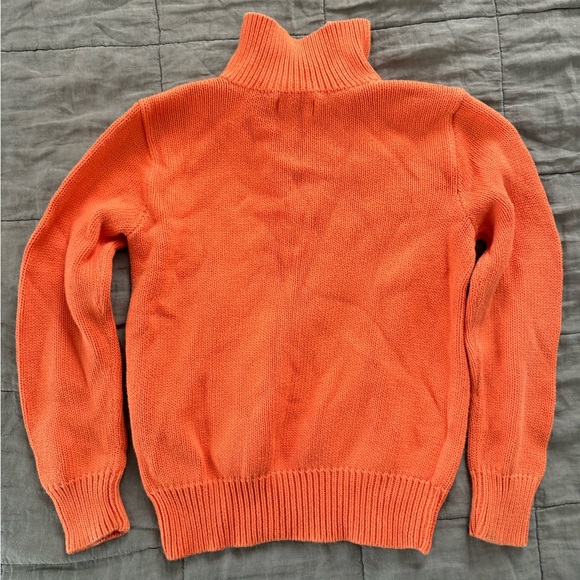 Kid’s Polo By Ralph Lauren Orange 3/4 Zip Sweater Size Small - Picture 7 of 7